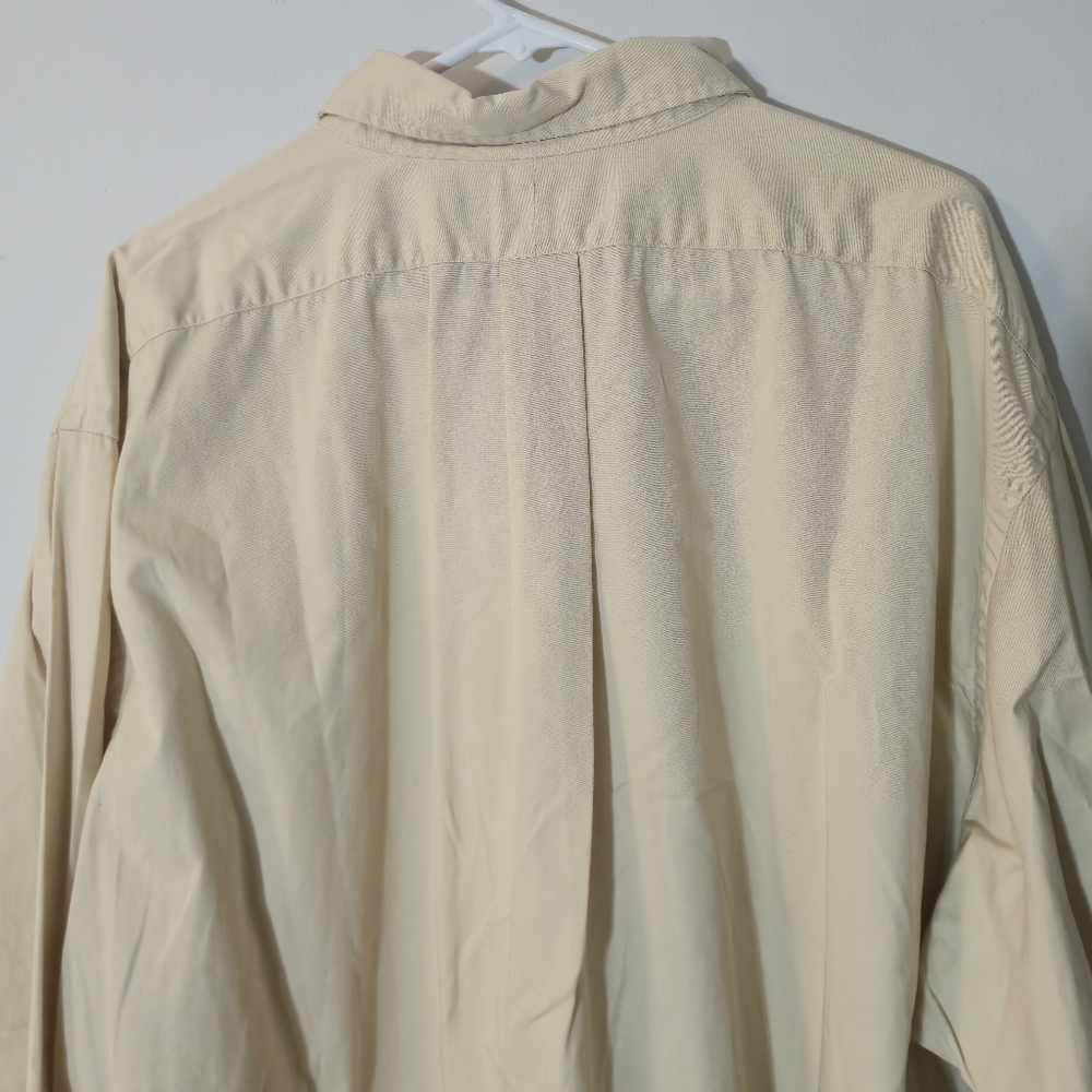Polo Ralph Lauren XXL Beige Oxford Shirt Made In Canada 90s Vintage - Picture 7 of 12